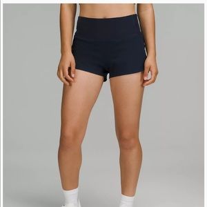 LULULEMON high rise 2.5 navy speed up running shorts